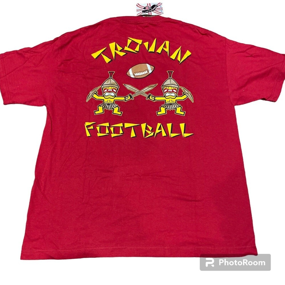 Mens USC Trojans Football Fight On Tiki T-Shirt Size XL Red